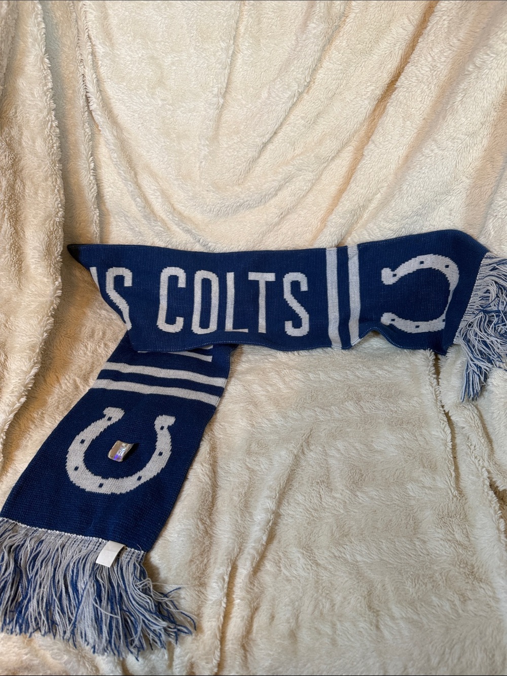 NFL Colts Navy and White Knit Scarf